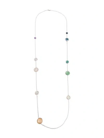 Pre-owned Ippolita Mother Of Pearl & Quartz Triplet Long Station Necklace, 40" In Multi