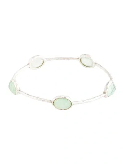 Pre-owned Ippolita Mother Of Pearl & Quartz Triplet Rock Candy Bangle Bracelet, 7.75" In Multicolor