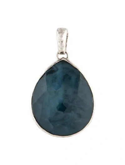 Pre-owned Ippolita Mother Of Pearl & Quartz Triplet Teardrop Enhancer Pendant In Multicolor