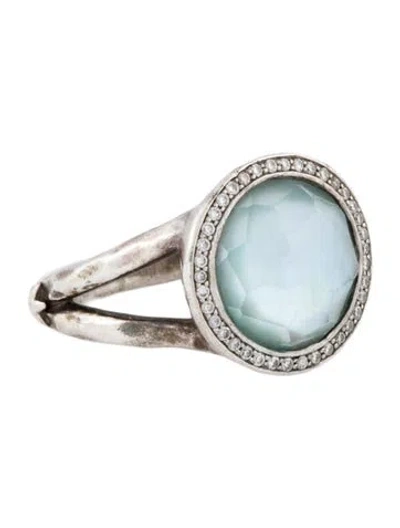 Pre-owned Ippolita Mother Of Pearl & Topaz Doublet & Diamond Lollipop Cocktail Ring In Multi