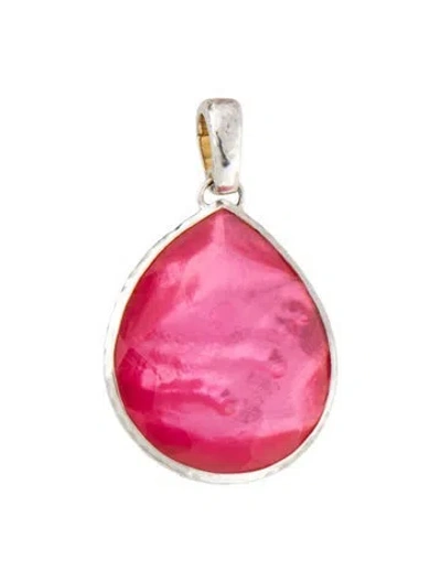 Pre-owned Ippolita Mother Of Pearl & Topaz Jumbo Teardrop Wonderland Enhancer Pendant, 2.25" In Multicolor