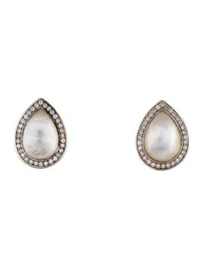 Pre-owned Ippolita Mother Of Pearl Doublet & Diamond Stud Earrings In Multi