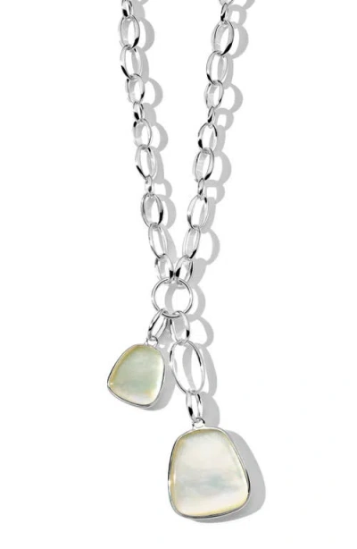 Ippolita Mother-of-pearl Keystone Sterling Silver Scultura Chain Dual Pendant Necklace