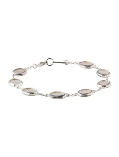 Pre-owned Ippolita Mother Of Pearl Polished Rock Candy Station Bracelet, 6.75" In Multi