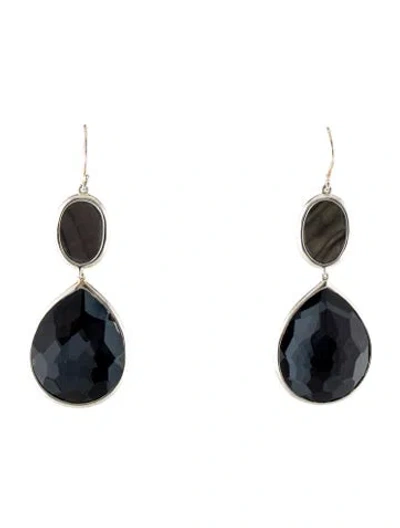 Pre-owned Ippolita Mother Of Pearl , Quartz & Hematite Doublet Drop Earrings In Multi