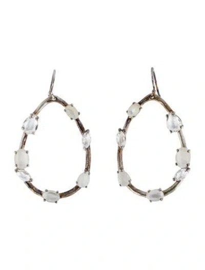 Pre-owned Ippolita Mother Of Pearl, Quartz & Moonstone Pearl Drop Earrings In Multi