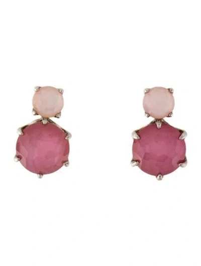Pre-owned Ippolita Mother Of Pearl Quartz Doublet 2-stone Stud Earrings In Pink