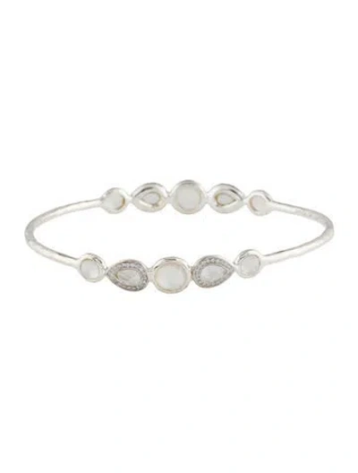 Pre-owned Ippolita Mother Of Pearl, Quartz Doublet & Diamond Stella Tiara Bangle, 7.5" In Multi