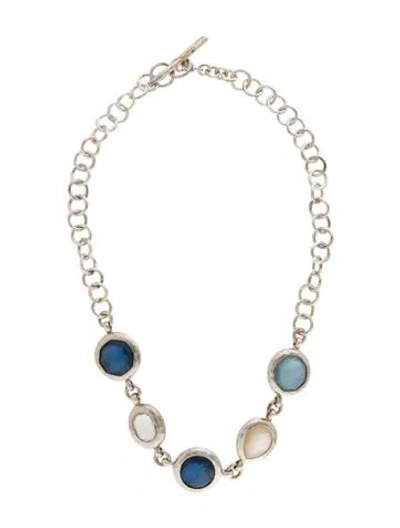 Pre-owned Ippolita Mother Of Pearl, Quartz Doublet & Quartz Collar Necklace, 18.25" In Multi