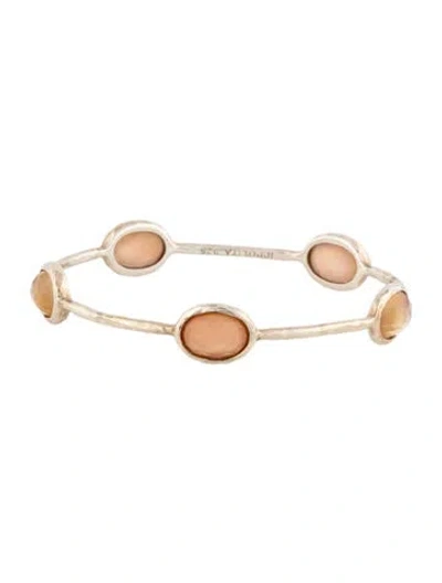 Pre-owned Ippolita Mother Of Pearl Quartz Doublet Bangle Bracelet, 7.5" In Multi