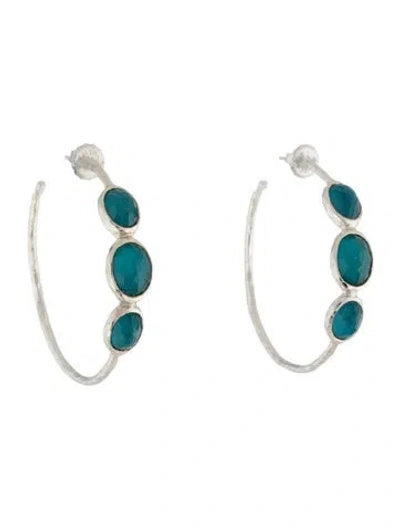 Pre-owned Ippolita Mother Of Pearl Quartz Doublet Wonderland Hoops In Multi