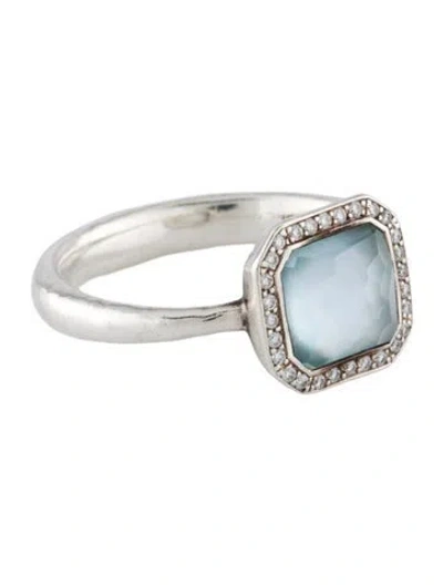Pre-owned Ippolita Mother Of Pearl, Topaz Doublet & Diamond Cocktail Ring In Multi