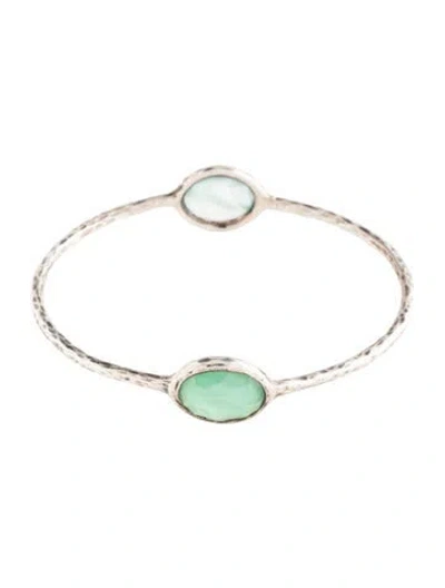 Pre-owned Ippolita Mother Of Pearl Triplet 2-stone Bangle Bracelet, 8" In Multi