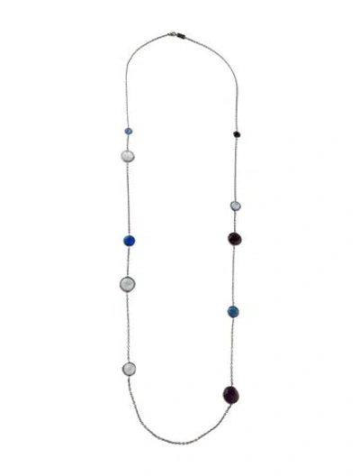 Pre-owned Ippolita Mother Of Pearl Triplet Wonderland Station Necklace, 40" In Multi