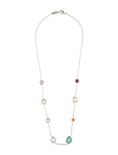 Pre-owned Ippolita Multi-stone Station Necklace, 18"