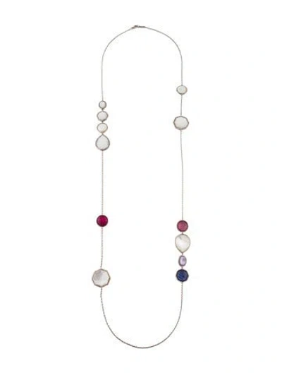 Pre-owned Ippolita Multistone Wonderland Hero Station Necklace, 44.5"