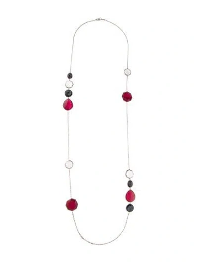 Pre-owned Ippolita Multistone Wonderland Hero Station Necklace, 45.25"