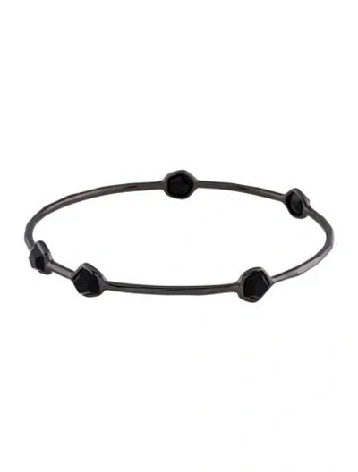 Pre-owned Ippolita Onyx 5-stone Bangle, 7.5" In Multi