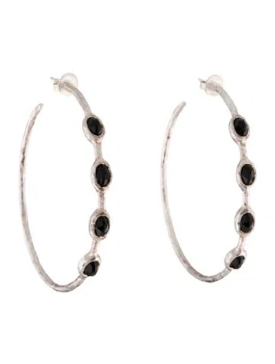 Pre-owned Ippolita Onyx Hoop Earrings In Multi