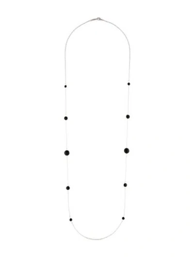 Pre-owned Ippolita Onyx Station Long Necklace, 38" In Multicolor