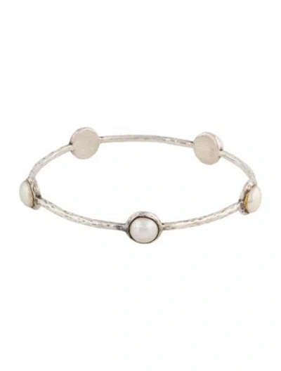 Pre-owned Ippolita Pearl 5-stone Bangle, 7.75" In Multi