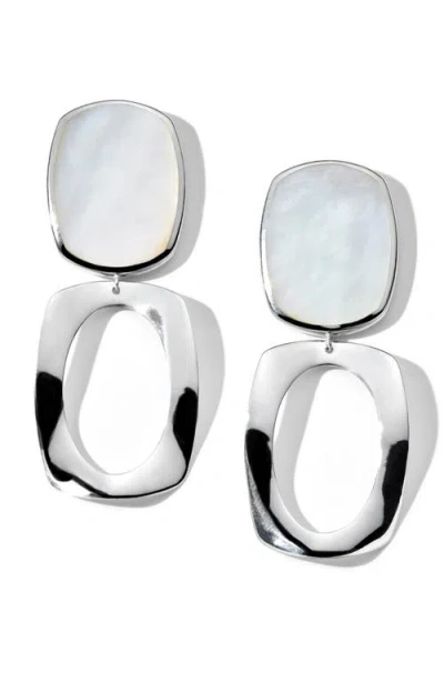 IPPOLITA IPPOLITA POLISHED ROCK CANDY LONG OVAL & LARGE FRAME STERLING SILVER DROP EARRINGS