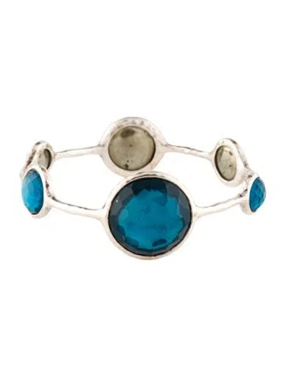 Pre-owned Ippolita Pyrite & Quartz Triplet Wonderland Lollipop Bangle, 7.5" In Multi