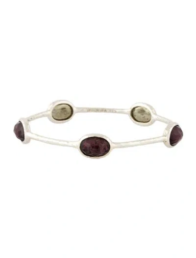 Pre-owned Ippolita Pyrite & Quartz Wonderland Bangle, 7.75" In Multi