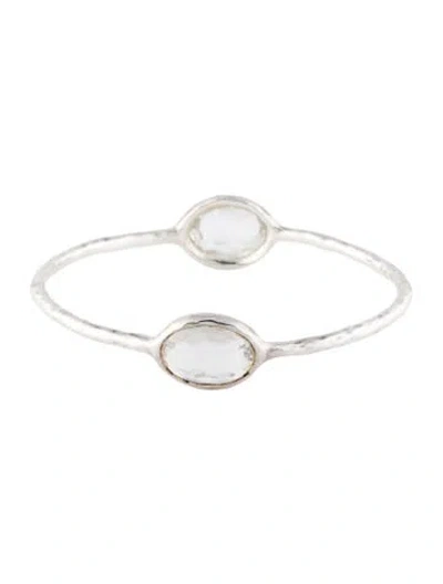 Pre-owned Ippolita Quartz 2-stone Bangle Bracelet, 7" In Multicolor