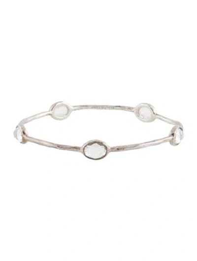 Pre-owned Ippolita Quartz 5-stone Bangle Bracelet, 7.75" In Multi