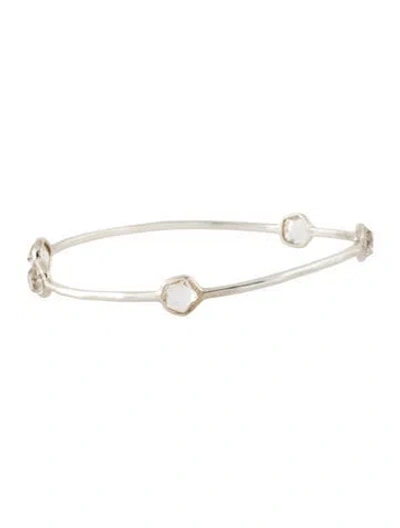 Pre-owned Ippolita Quartz 5-stone Bangle Bracelet, 7.75" In Multicolor
