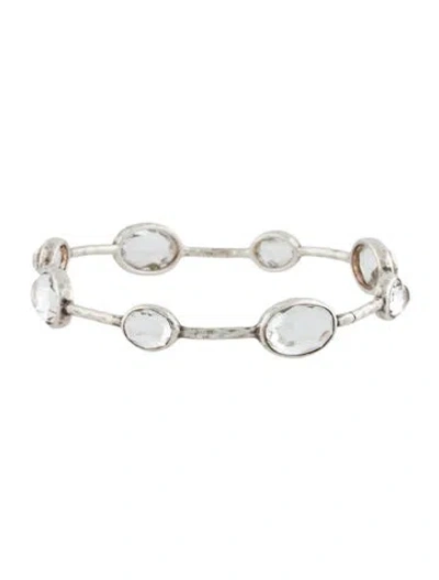 Pre-owned Ippolita Quartz 8-stone Rock Candy Bangle Bracelet, 7.75" In Multi