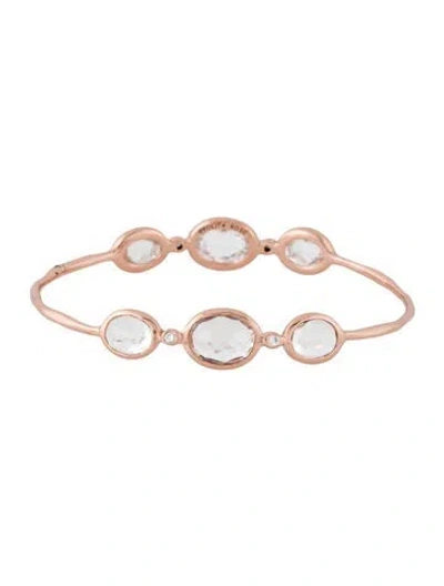 Pre-owned Ippolita Quartz & Diamond Bangle Bracelet, 7.75" In Multi