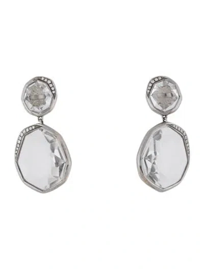Pre-owned Ippolita Quartz & Diamond Rock Candy Drop Earrings In Multi