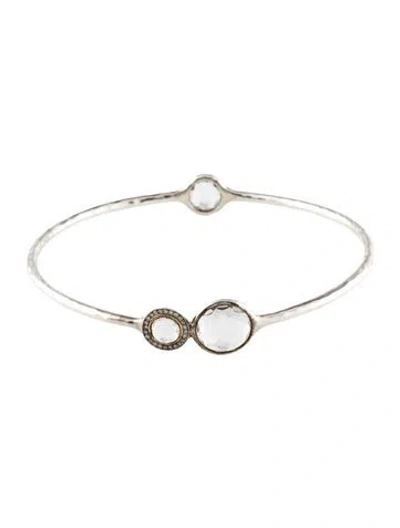 Pre-owned Ippolita Quartz & Diamond Stella Bangle, 8" In Multi