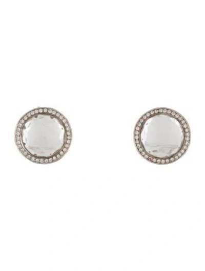Pre-owned Ippolita Quartz & Diamond Stella Stud Earrings In Multi
