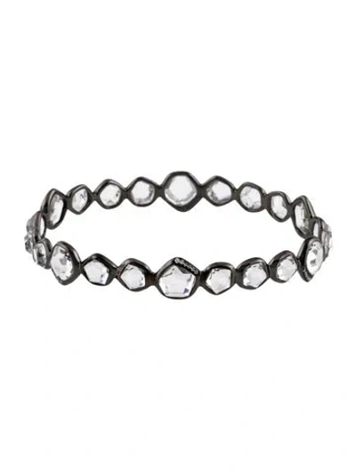 Pre-owned Ippolita Quartz & Diamond Wicked Bangle Bracelet, 7.75" In Multi