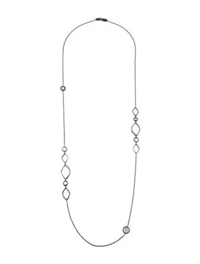 Pre-owned Ippolita Quartz & Diamond Wicked Station Necklace, 36" In Multi