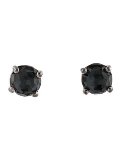 Pre-owned Ippolita Quartz & Hematine Doublet Rock Candy Mini Stud Earrings In Multicolor