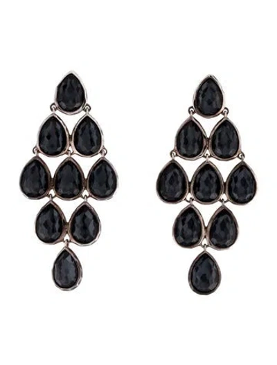Pre-owned Ippolita Quartz & Hematite Doublet Drop Earrings In Multi