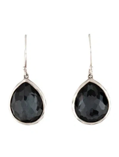 Pre-owned Ippolita Quartz & Hematite Doublet Drop Earrings In Multi