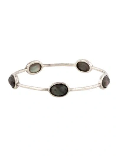 Pre-owned Ippolita Quartz & Mother Of Pearl 5-stone Station Bracelet, 8" In Multi