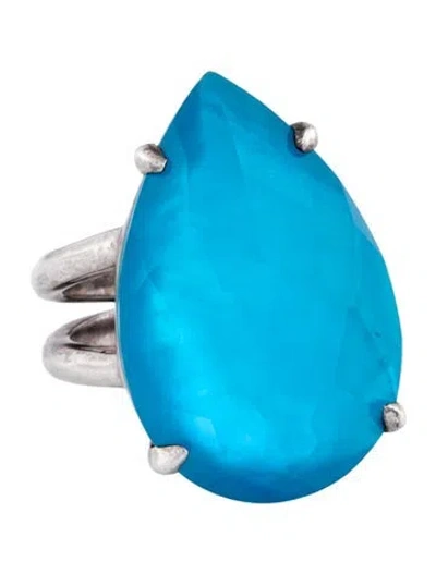 Pre-owned Ippolita Quartz & Mother Of Pearl Doublet Cocktail Ring In Blue