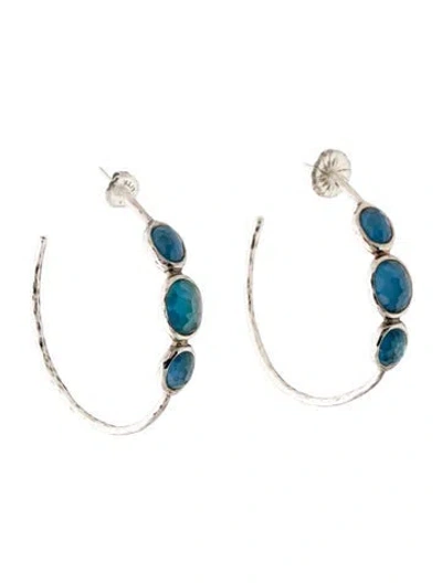 Pre-owned Ippolita Quartz & Mother Of Pearl Doublet Hoop Earrings In Multi