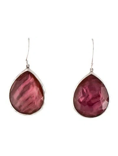 Pre-owned Ippolita Quartz & Mother Of Pearl Doublet Large Teardrop Earrings In Multi