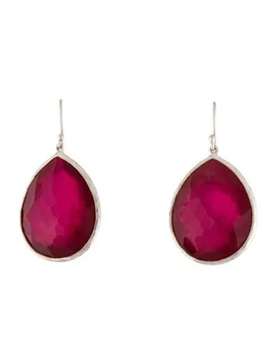 Pre-owned Ippolita Quartz & Mother Of Pearl Large Teardrop Earrings In Multi