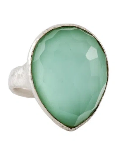 Pre-owned Ippolita Quartz & Mother Of Pearl Large Teardrop Ring In Multi
