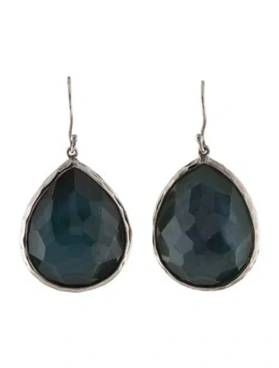 Pre-owned Ippolita Quartz & Mother Of Pearl Triplet Large Teardrop Earrings In Multi