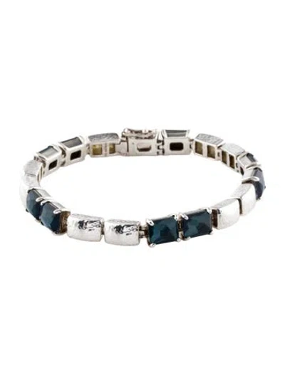 Pre-owned Ippolita Quartz & Pyrite Doublet Wonderland Link Bracelet, 7.5" In Multi
