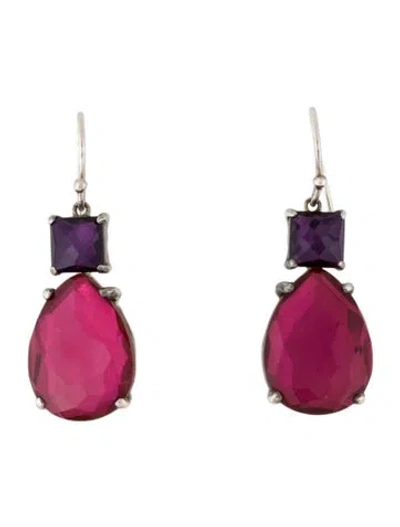Pre-owned Ippolita Quartz & Pyrite Wonderland Drop Earrings In Multicolor